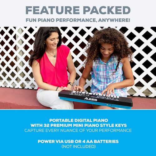  [아마존베스트]Alesis Melody 32  Portable 32 Key Mini Digital Piano / Keyboard with Built-in Speakers, 300 Built-In Sounds, 40 Demo Songs, USB-MIDI Connectivity