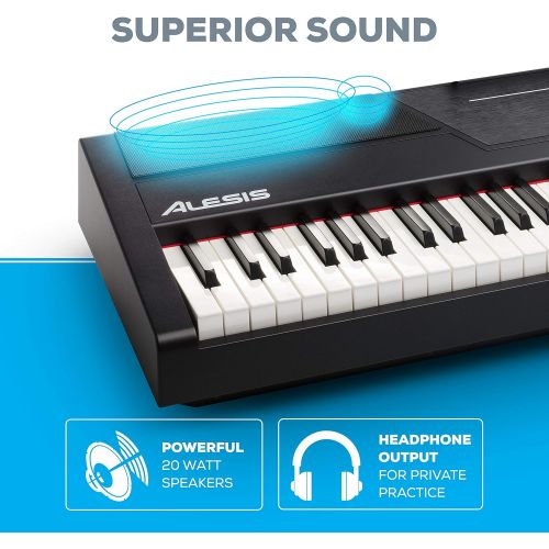  [아마존베스트]Digital Piano Bundle - Electric Keyboard with 88 Weighted Keys, Built-In Speakers, 12 Voices and Sustain Pedal  Alesis Recital Pro and M-Audio SP-2