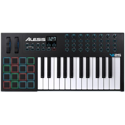  [아마존베스트]Alesis VI25 | 25-Key USB MIDI Keyboard Controller with 16 Pads, 16 Assignable Knobs, 48 Buttons and 5-Pin MIDI Out Plus Production Software Included