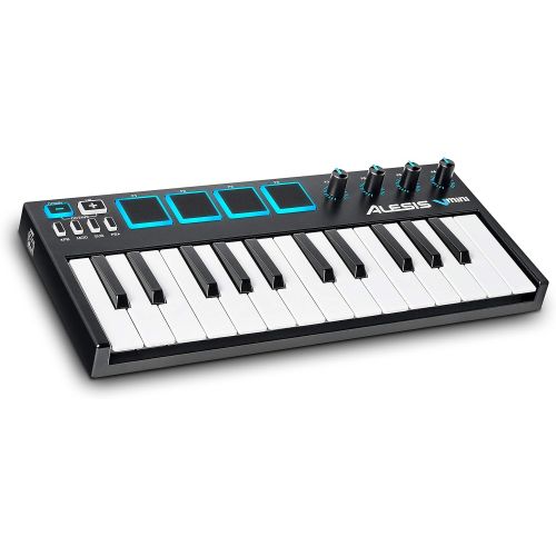  [아마존베스트]Alesis VMini | Portable 25-Key USB MIDI Keyboard Controller with 4 Backlit Sensitive Pads, 4 Assignable Encoders and Professional Software Suite with ProTools | First Included, Mul