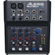 [아마존베스트]Alesis MultiMix 4 USB FX | 4 Channel Compact Studio Mixer with Built In Effects & USB Audio Interface for Home Studio Recording
