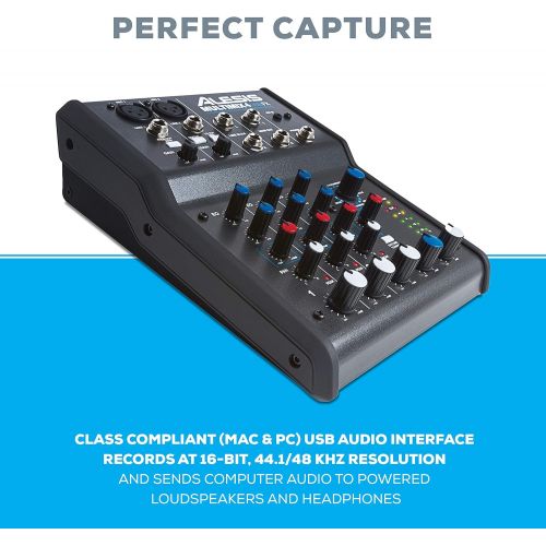  [아마존베스트]Alesis MultiMix 4 USB FX | 4 Channel Compact Studio Mixer with Built In Effects & USB Audio Interface for Home Studio Recording