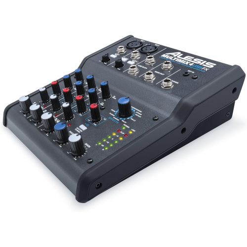  [아마존베스트]Alesis MultiMix 4 USB FX | 4 Channel Compact Studio Mixer with Built In Effects & USB Audio Interface for Home Studio Recording