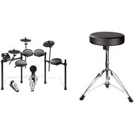 [아마존베스트]Alesis Nitro Mesh Kit - E Drum Kit Electronic, 8 Piece, Aluminium with Drumsticks, 385 Integrated Sounds & RockJam Adjustable Drum Chair with Padded Seat
