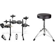 [아마존베스트]Alesis turbo mesh E-drum kit, electronic, 7-piece E-drum set with mesh heads, over 100 sounds and 30 play along tracks & RockJam adjustable drum, chair drum, chair with padded seat
