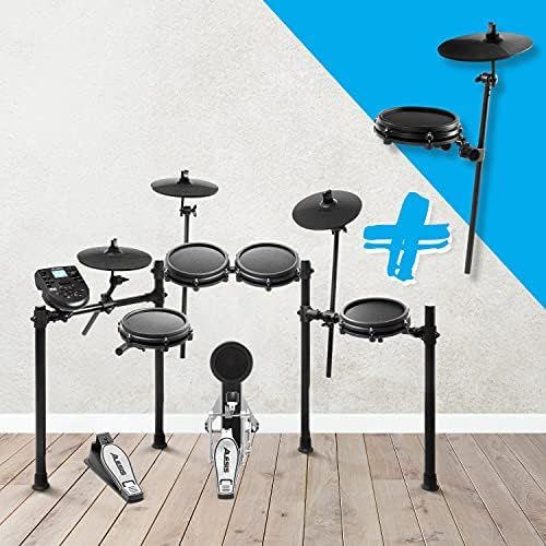  [아마존베스트]Alesis Drums Nitro Mesh Kit Bundle - 10 Piece Mesh E-Drum Set with 385 Electronic Drum Kit Sounds and a Sturdy Aluminium Rack