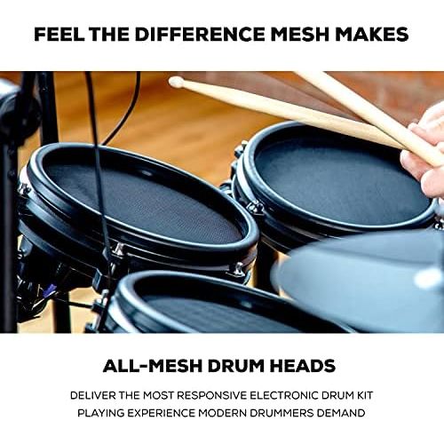  [아마존베스트]Alesis Drums Nitro Mesh Kit Bundle - 10 Piece Mesh E-Drum Set with 385 Electronic Drum Kit Sounds and a Sturdy Aluminium Rack