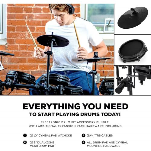  [아마존베스트]Alesis Drums Nitro Mesh Kit Bundle - 10 Piece Mesh E-Drum Set with 385 Electronic Drum Kit Sounds and a Sturdy Aluminium Rack