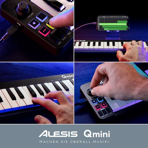  [아마존베스트]Alesis Portable keys USB MIDI keyboard controller with touch-sensitive synth-action buttons and music production software.