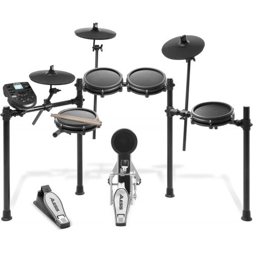  Alesis Drums Nitro Mesh Kit | Eight Piece All-Mesh Electronic Drum Kit With Super-Solid Aluminum Rack, 385 Sounds, 60 Play-Along Tracks, Connection Cables, Drum Sticks & Drum Key i