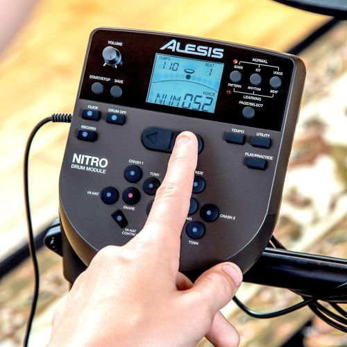  Alesis Drums Nitro Mesh Kit | Eight Piece All-Mesh Electronic Drum Kit With Super-Solid Aluminum Rack, 385 Sounds, 60 Play-Along Tracks, Connection Cables, Drum Sticks & Drum Key i