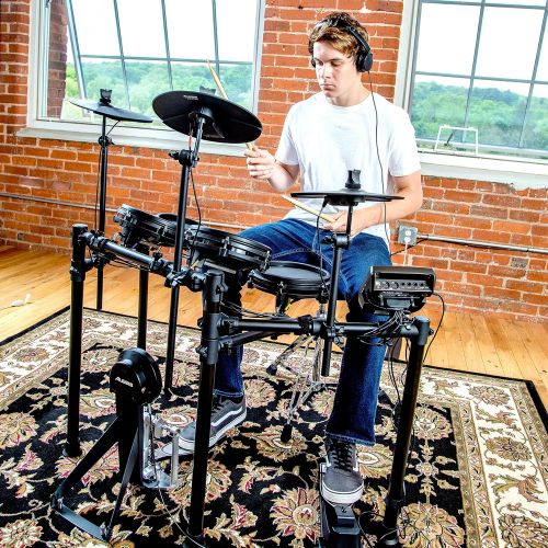  Alesis Drums Nitro Mesh Kit | Eight Piece All-Mesh Electronic Drum Kit With Super-Solid Aluminum Rack, 385 Sounds, 60 Play-Along Tracks, Connection Cables, Drum Sticks & Drum Key i