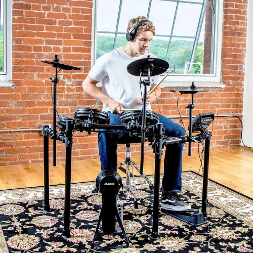  Alesis Drums Nitro Mesh Kit | Eight Piece All-Mesh Electronic Drum Kit With Super-Solid Aluminum Rack, 385 Sounds, 60 Play-Along Tracks, Connection Cables, Drum Sticks & Drum Key i