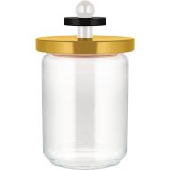 Alessi Mr. Sottsass I Suppose ES16 / 100 1 - Design Hermetic Glass Jar with Beech Wood Lid, Yellow, Black and White