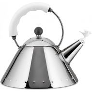 Alessi Michael Graves 9093 Stainless Steel Whistling Kettle, 2 Quarts, White