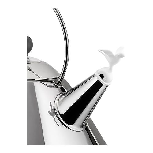  Alessi Michael Graves 9093 Stainless Steel Whistling Kettle, 2 Quarts, White