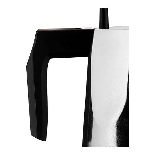  Alessi | Ossidiana MT18/3 - Design Stovetop Coffee Maker, Cast Aluminium and Thermoplatic Resin, 3 Cups, Black