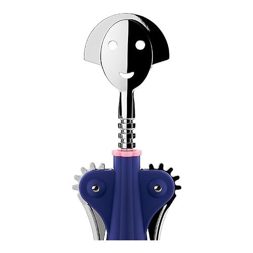  Alessi Anna G. AM01 DAZ - Design Corkscrew, in Thermoplastic Resin and Chrome-Plated Zamak, Blue