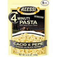 Alessi 4 Minute Pasta, One Dish Quick Meals, Stovetop or Microwave, Dinner or Side Ready in Minutes (Cheese & Black Pepper, 6.35 Ounce (Pack of 6))