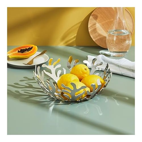  Alessi Mediterraneo 11-1/2-Inch Fruit Holder, Stainless Steel, Silver