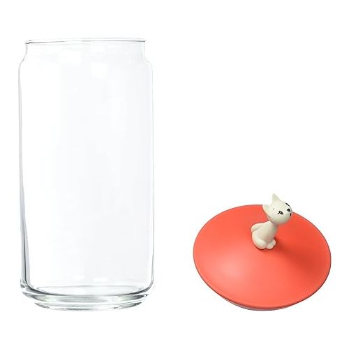  Alessi AMMI22 RO MioJar Jar for cat Food in Glass with lid in thermoplastic Resin, One Size, Red Orange