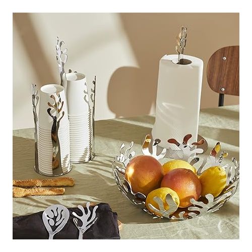  Alessi Kit.Roll Mediterraneo Kitchen Roll Holder, Silver