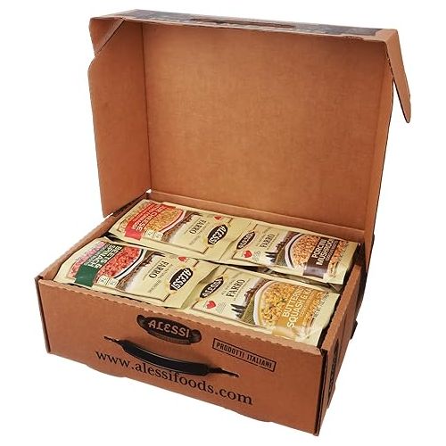  Alessi Taste of Italy Holiday Variety Gift Box, Sampler of Culturally Inspired Soups, Risottos, Farros and Premium Bread Sticks