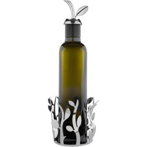  AlessiOliette Olive Oil Bottle Holder in 18/10 Stainless Steel Mirror Polished, Silver