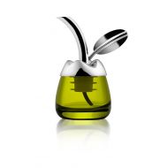 AlessiFior dolio Pourer For Olive Oil Bottle in 18/10 Stainless Steel Mirror Polished And Thermoplastic Resin With Taster in Glass, Silver