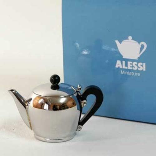  Alessi Miniatur Teekanne, Edelstahl, Silber, 12 x 11.5 x 35 cm