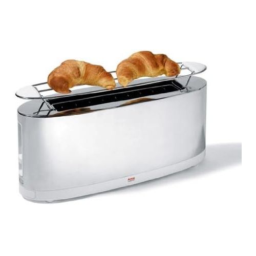  Alessi SG68 W Design Toaster mit Broetchenaufsatz, aus Edelstahl und PC, weiss