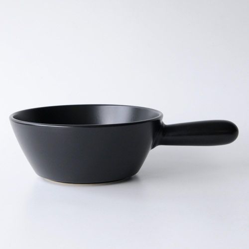  Alessi Mami Fondue Topf fuer Kase aus Keramik schwarz, Edelstahl, 24 cm