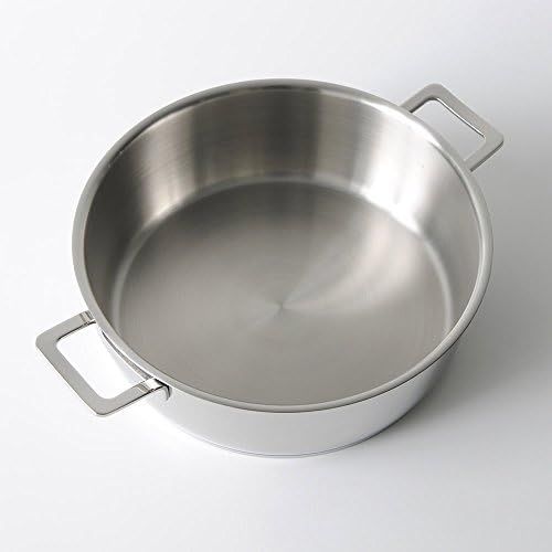  Alessi POTS & PANS Flache Kasserolle mit zwei Griffen aus Edelstahl