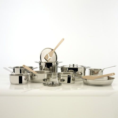  Alessi POTS & PANS Flache Kasserolle mit zwei Griffen aus Edelstahl