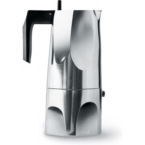  [아마존베스트]Alessi MT18/6Ossidiana Stove Top Espresso 6 Cup Coffee Maker in Aluminium Casting Handle And Knob in Thermoplastic Resin, Black