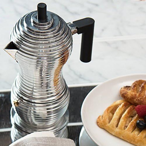  Alessi MDL02/3 B Kaffeekanne, Aluminium, schwarz