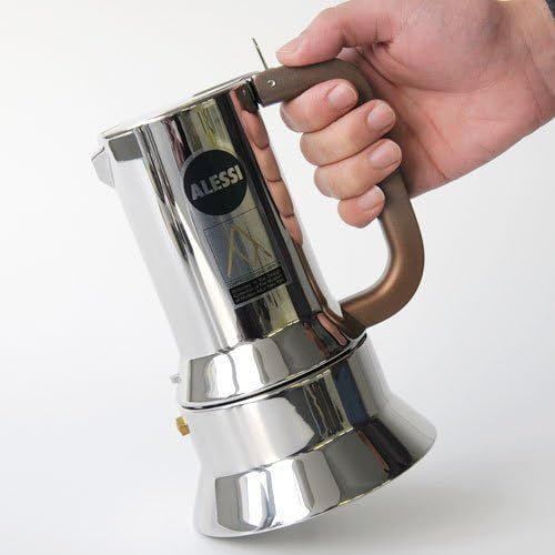  Alessi Espressomaschine 6 Tassen fuer Induktion, Edelstahl