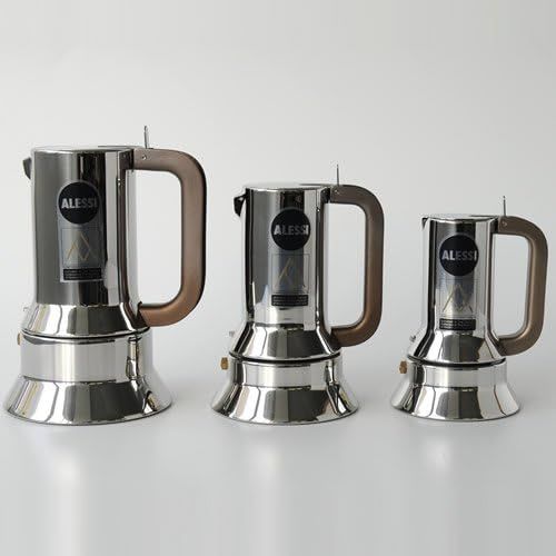  Alessi Espressomaschine 6 Tassen fuer Induktion, Edelstahl