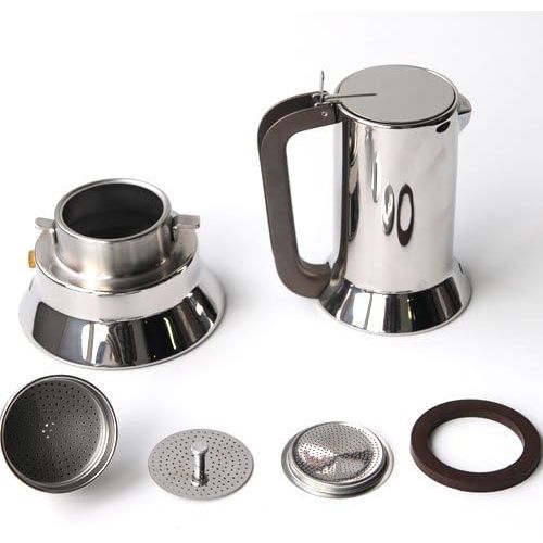  Alessi Espressomaschine 6 Tassen fuer Induktion, Edelstahl