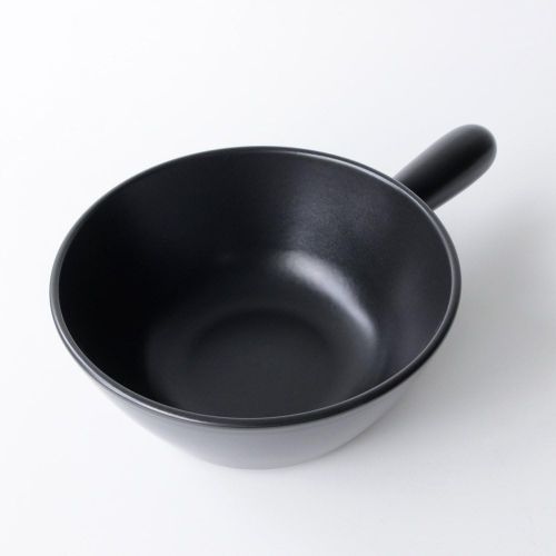  Alessi Mami Fondue Topf fuer Kase aus Keramik schwarz, Edelstahl, 24 cm