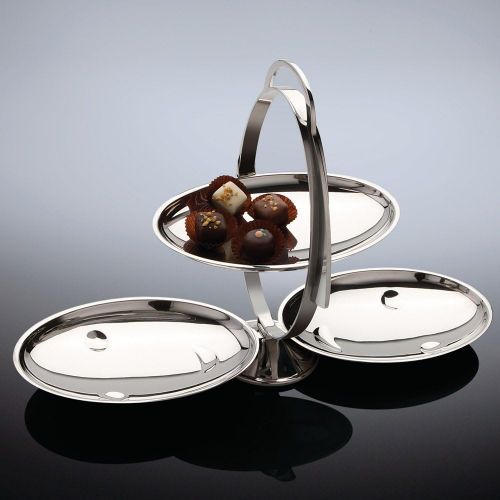  Alessi AM37 Anna Gong Folding Cake Stand, Silver