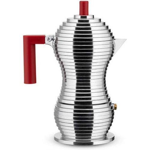  Alessi Pulcina Stove top Espresso Coffee Maker, 3 cups, Red