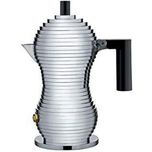  Alessi MDL02/1 BPulcina Stove Top Espresso 1 Cup Coffee Maker in Aluminum Casting Handle And Knob in Pa, Black