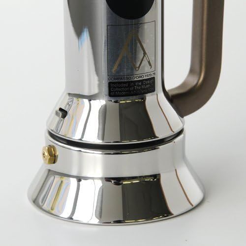  Alessi 9090/1 Stove Top Espresso 1 Cup Coffee Maker in 18/10 Stainless Steel Mirror Polished, Silver