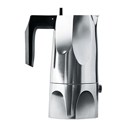  Alessi MT18/1Ossidiana Stove Top Espresso 1 Cup Coffee Maker in Aluminium Casting Handle And Knob in Thermoplastic Resin, Black