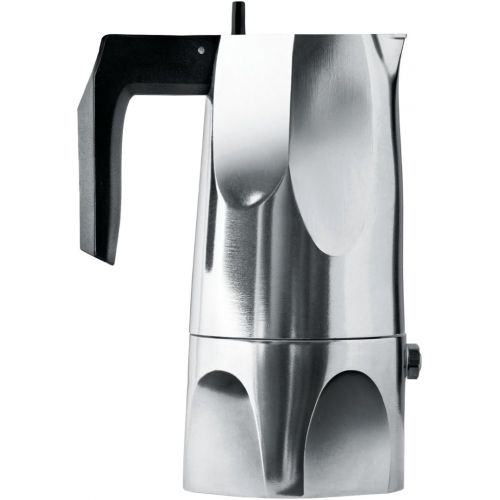  Alessi MT18/1Ossidiana Stove Top Espresso 1 Cup Coffee Maker in Aluminium Casting Handle And Knob in Thermoplastic Resin, Black