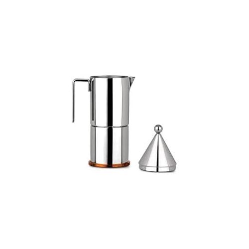  Alessi LA CONICA ESPRESSO COFFEE MAKER, 3 CUP, Stainless Steel, Silver