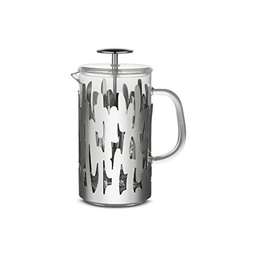  Alessi BM12/8 Barkoffee Press Filter Coffee Maker or Infuser in 18/10 Stainless Steel and Heat Resistant Glass, 8 Cups, Steel