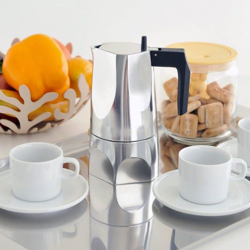  Alessi | Ossidiana MT18/3 - Design Stovetop Coffee Maker, Cast Aluminium and Thermoplatic Resin, 3 Cups