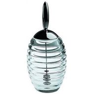 Alessi Honey Pot TW01 Design honey dispenser with honey spoon, glass and stainless steel